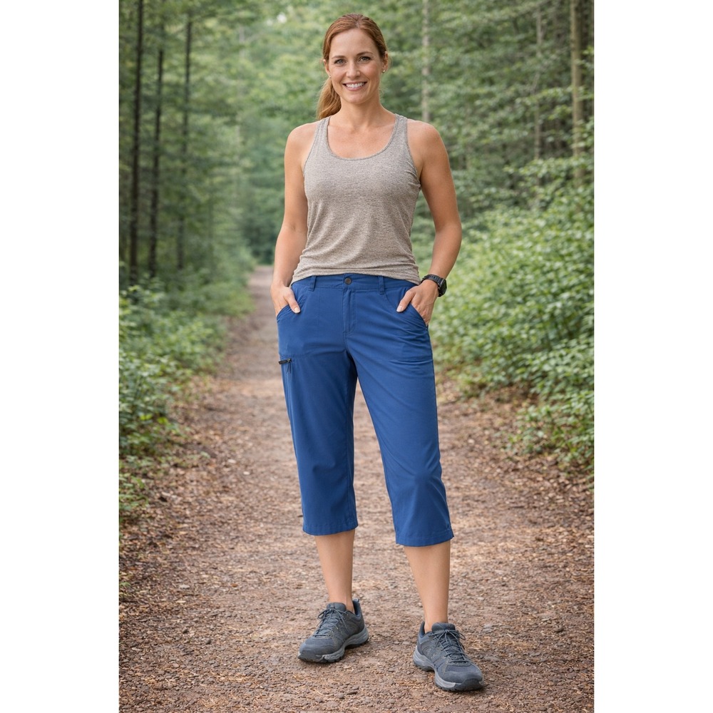 Patagonia Happy‎ Hiker Capri Pants Womens 14 Blue Hiking Outdoor Trail Gorpcore
